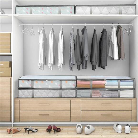 2 Pack Under Bed Storage Containers Bins, Humid-Proof Plastic Underbed Storage - Picture 6 of 7